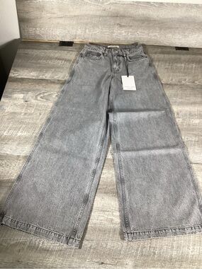Seventy + Mochi Bay Jean Silver Lining Wide Leg Jeans Womens 24x32 NWT
